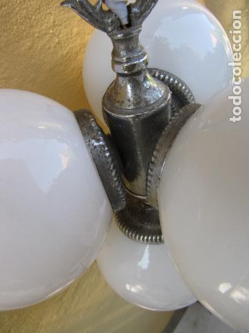 Vintage: Lampara de globos blancos. Funciona - Foto 5