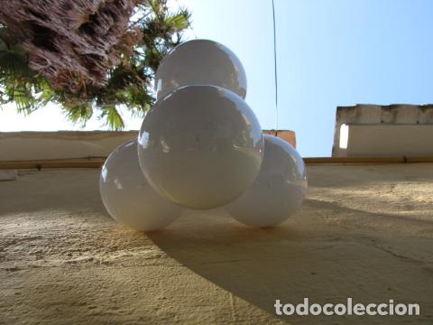 Vintage: Lampara de globos blancos. Funciona - Foto 6