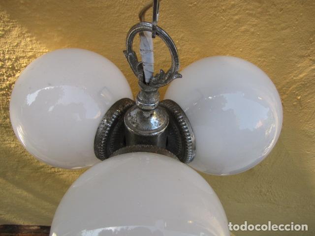 Vintage: Lampara de globos blancos. Funciona - Foto 7