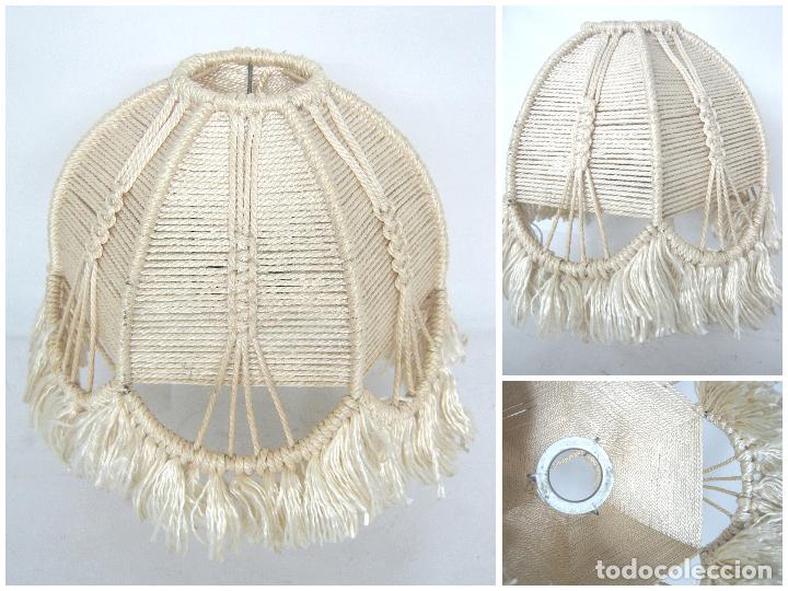 Vintage: BELLA PANTALLA DE LAMPARA EN MACRAME - VINTAGE ORIGINAL - Foto 2