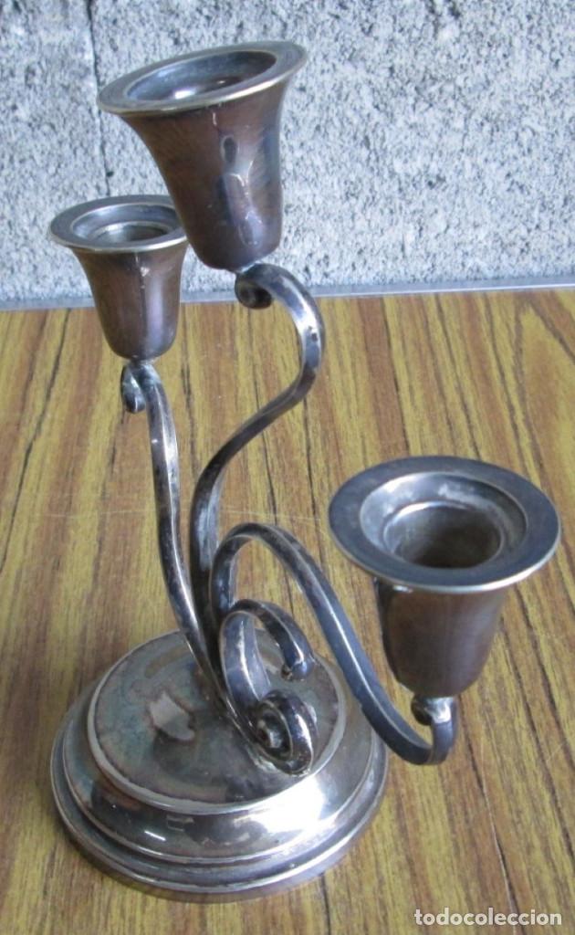 Vintage: CANDELABRO en la base tiene inscrito ALPACA - Foto 3