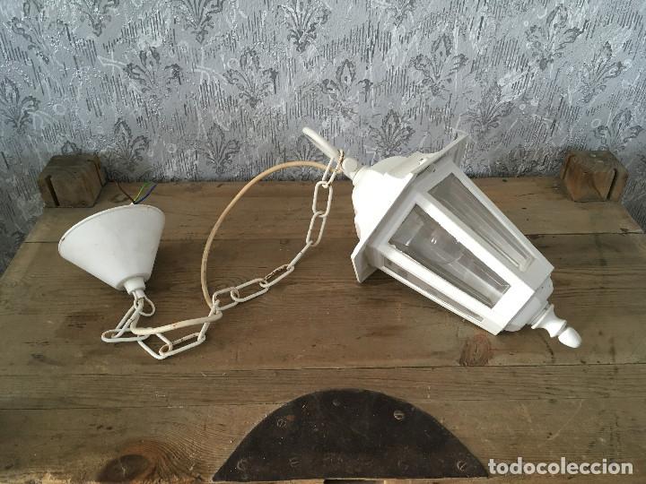 Vintage: FAROL BLANCO PARA COLGAR CON CADENA - Foto 1