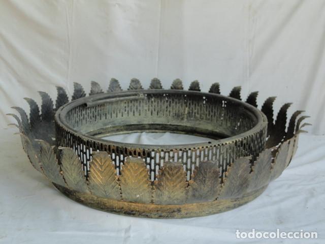 Vintage: L&Aacute;MPARA APLIQUE SOL HOJAS DE HIERRO. - Foto 8