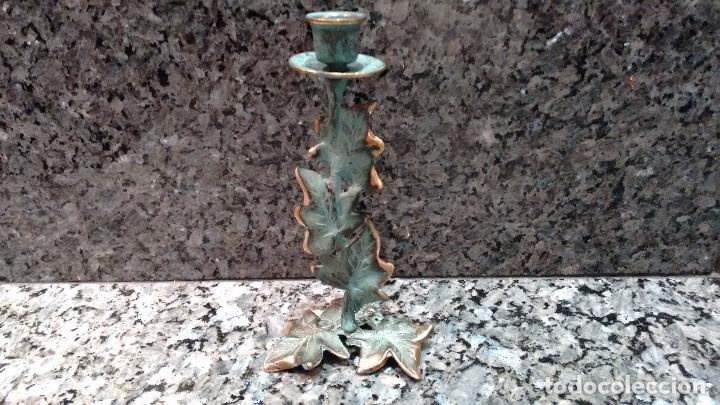 Vintage: CANDELABRO PORTAVELA BRONCE - Foto 1