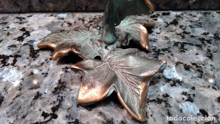 Vintage: CANDELABRO PORTAVELA BRONCE - Foto 4