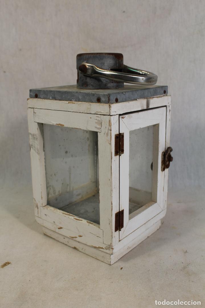 Vintage: farol en metal y madera - Foto 2