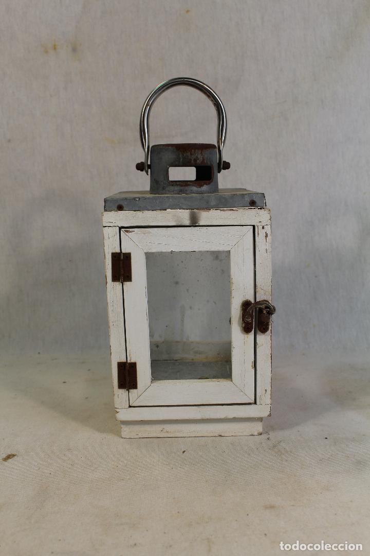 Vintage: farol en metal y madera - Foto 3