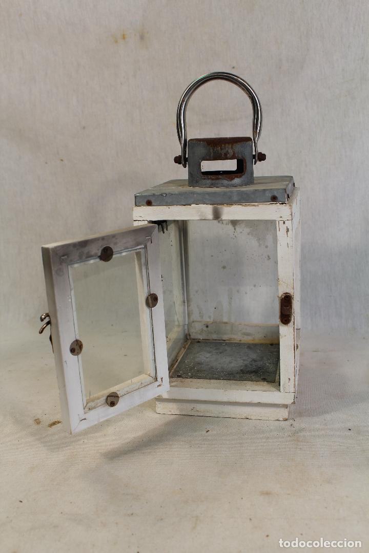 Vintage: farol en metal y madera - Foto 4