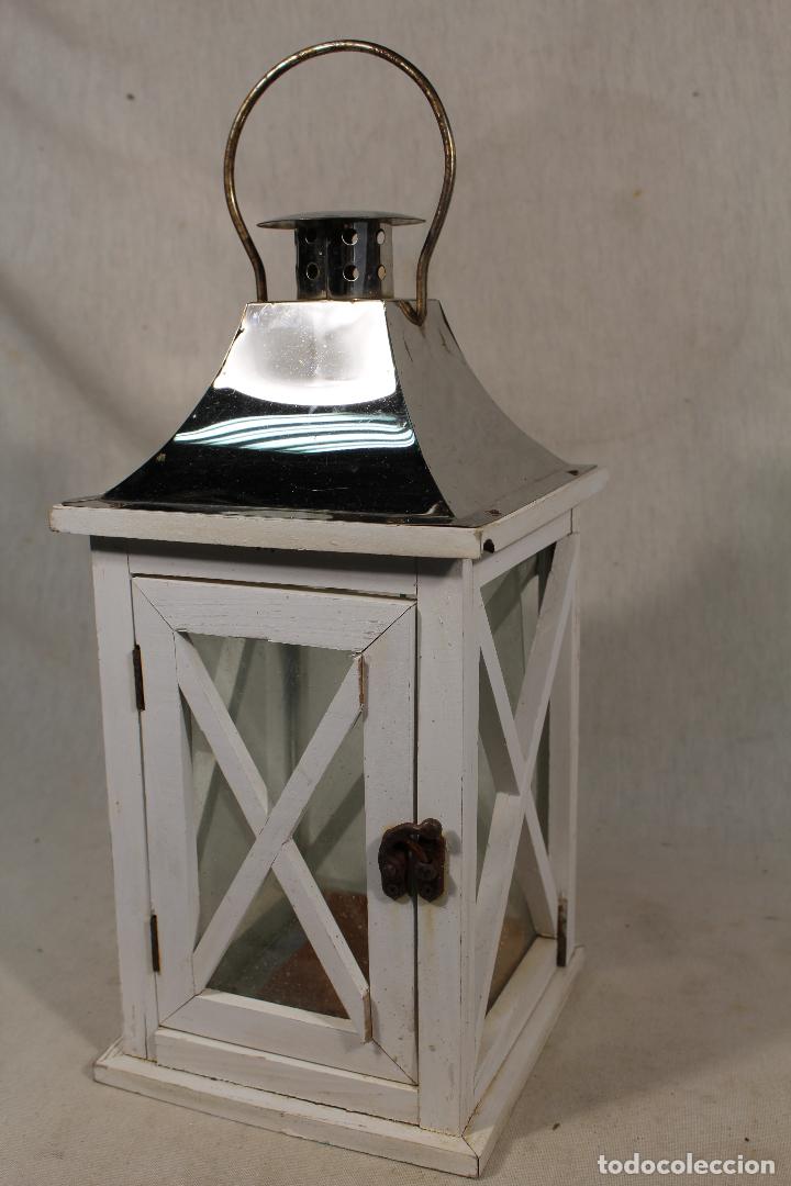 Vintage: farol en madera y metal - Foto 1