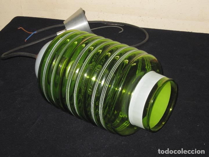 Vintage: L&Aacute;MPARA DE TECHO EN CRISTAL VERDE - Foto 3