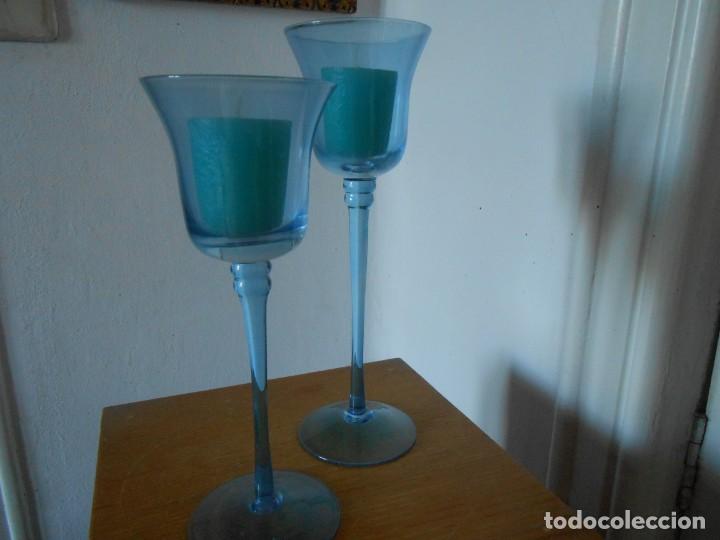 Vintage: Dos PORTAVELAS  EN  FORMA  DE  COPA - Foto 2