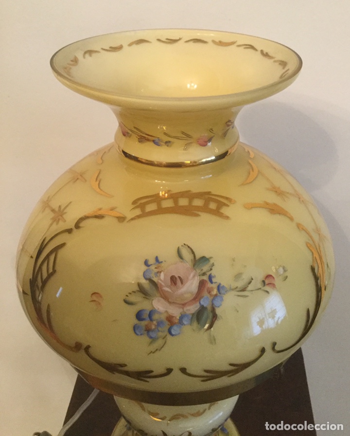 Vintage: QUINQUE DE OPALINA CON FLORES PINTADAS - Foto 18