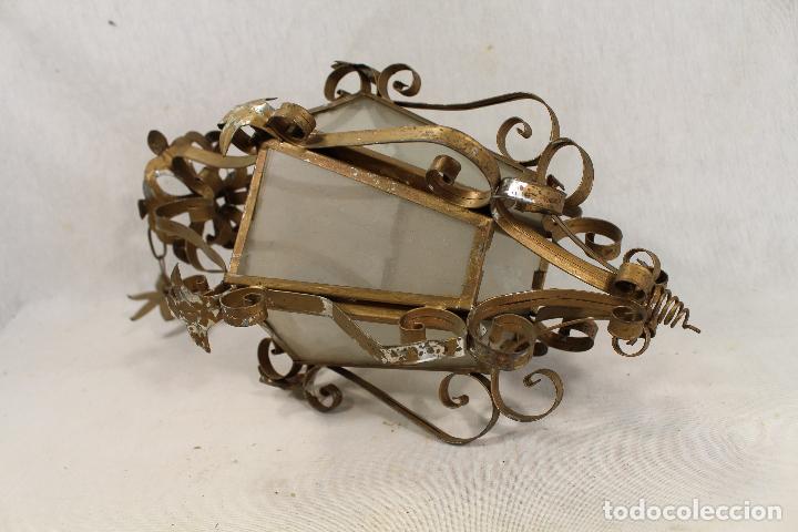 Vintage: farol de techo en metal - Foto 2
