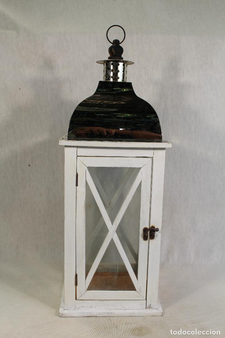 Vintage: farol en madera y metal - Foto 1