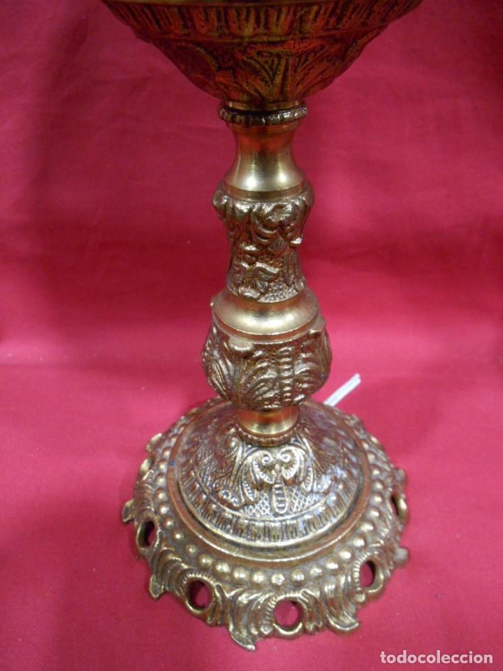 Vintage: LAMPARA APLIQUE DE BRONCE Y GLOBO DE CRISTAL - Foto 3