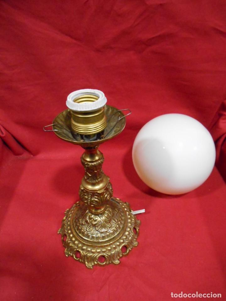 Vintage: LAMPARA APLIQUE DE BRONCE Y GLOBO DE CRISTAL - Foto 5