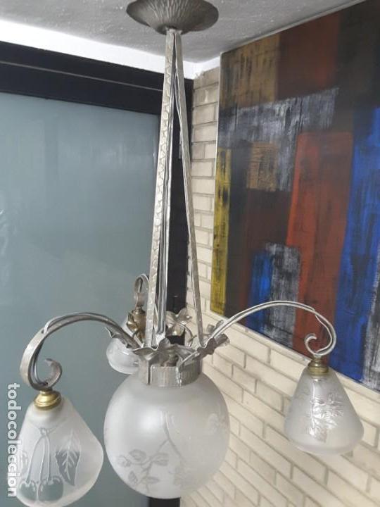 Vintage: L&aacute;mpara art nouveau. - Foto 6