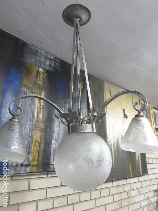 Vintage: L&aacute;mpara art nouveau. - Foto 1