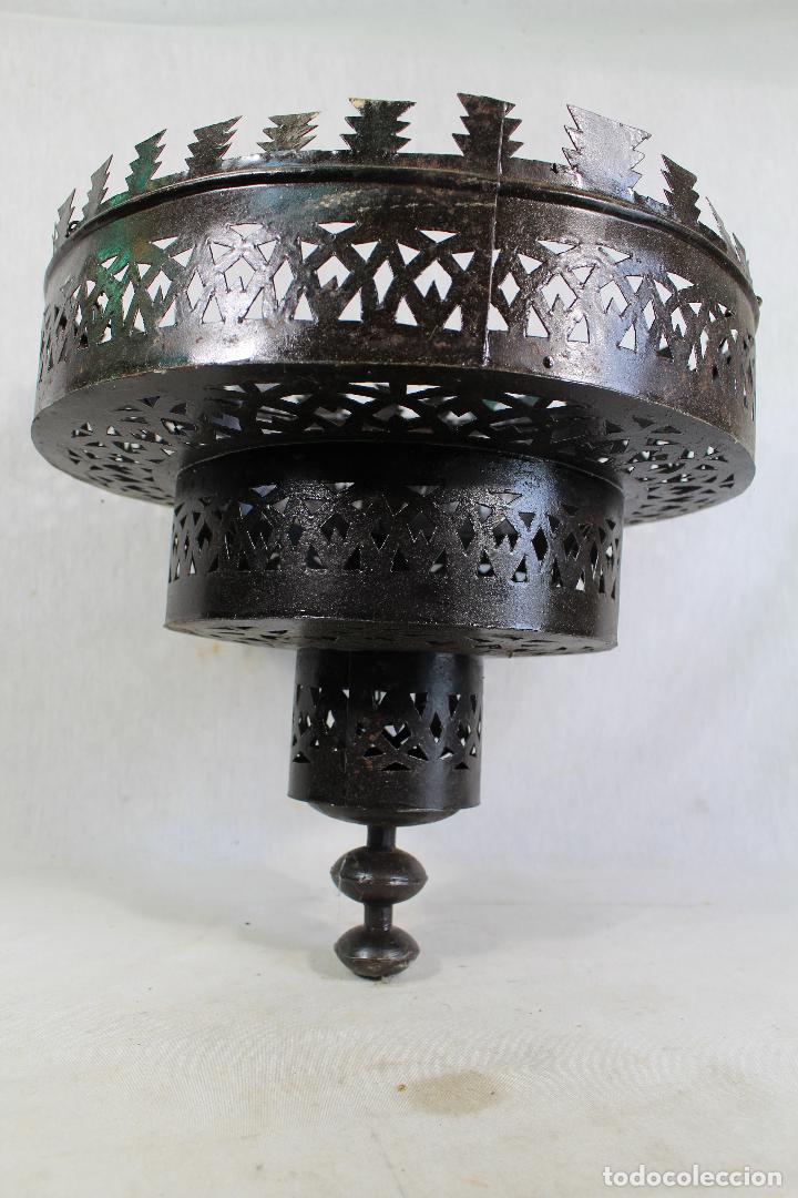 Vintage: lampara de techo arabe en metal - Foto 1