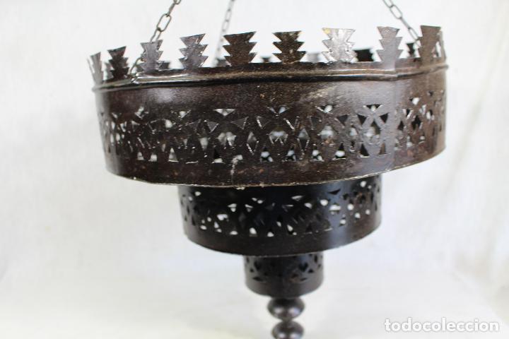 Vintage: lampara de techo arabe en metal - Foto 2