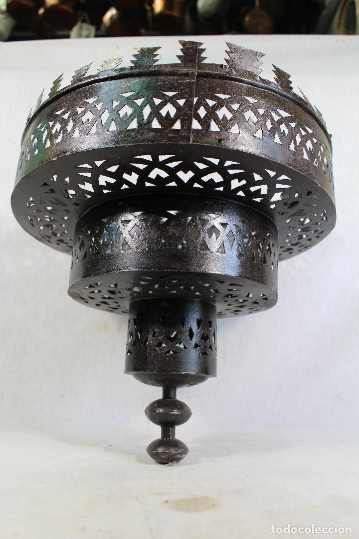 Vintage: lampara de techo arabe en metal - Foto 3