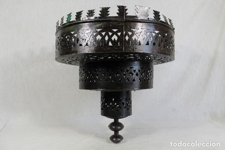 Vintage: lampara de techo arabe en metal - Foto 4