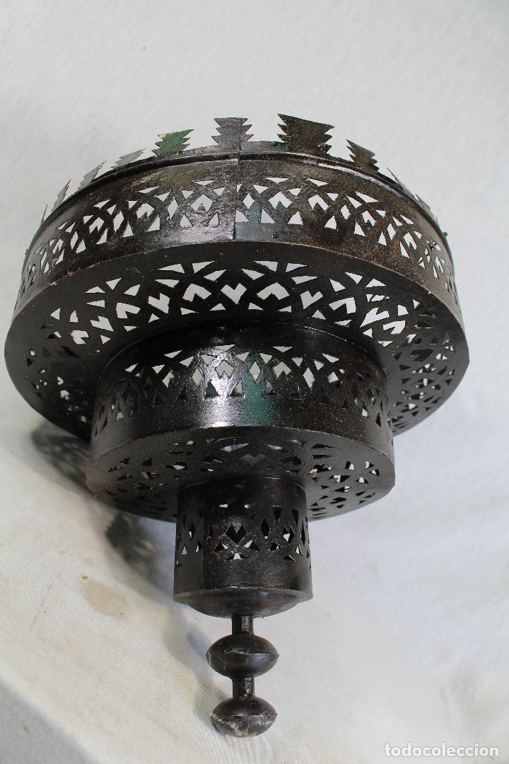Vintage: lampara de techo arabe en metal - Foto 6