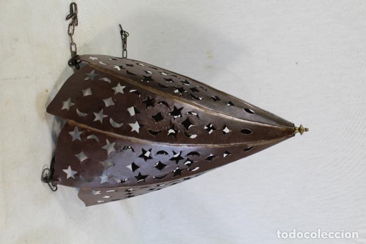 Vintage: lampara de techo arabe en metal - Foto 4