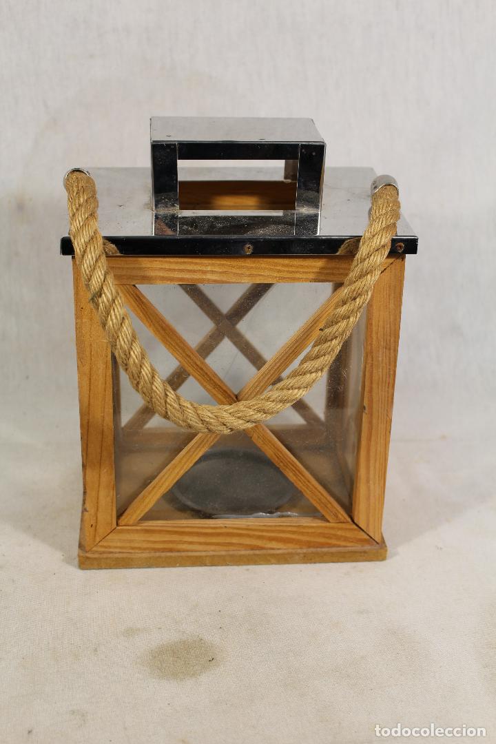 Vintage: farol en madera y metal - Foto 1
