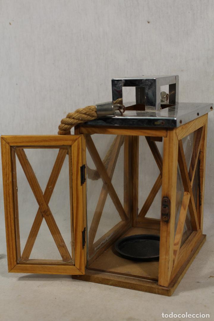 Vintage: farol en madera y metal - Foto 2