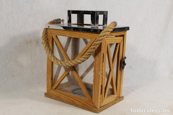 Vintage: farol en madera y metal - Foto 4
