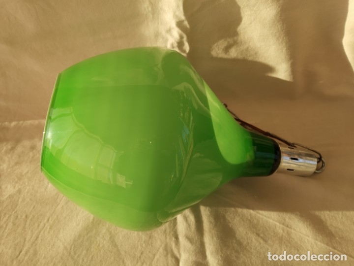 Vintage: L&Aacute;MPARA TECHO OPALINA VERDE Y BLANCA - Foto 4