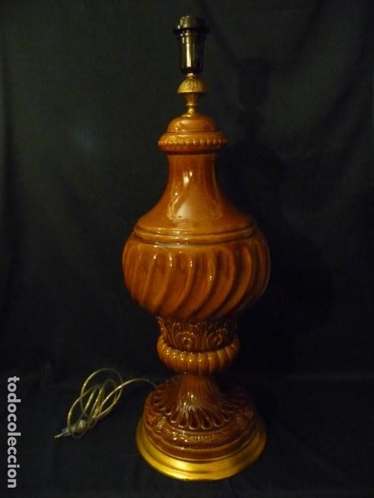 Vintage: L&Aacute;MPARA DE MANISES MARR&Oacute;N - Foto 2