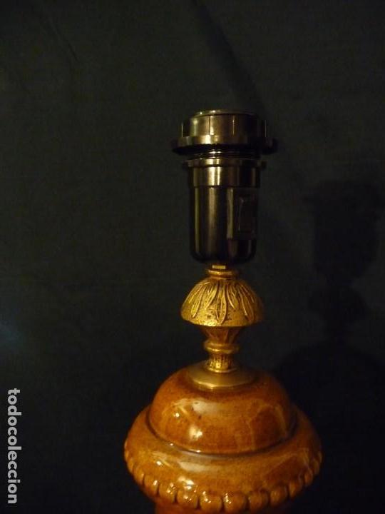 Vintage: L&Aacute;MPARA DE MANISES MARR&Oacute;N - Foto 3