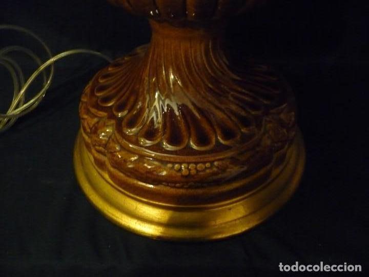 Vintage: L&Aacute;MPARA DE MANISES MARR&Oacute;N - Foto 4