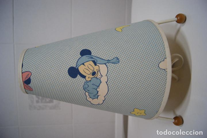 Vintage: L&aacute;mpara infantil beb&eacute;s mickey y Minnie - Foto 1