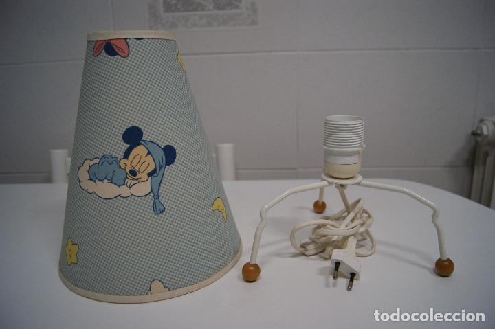 Vintage: L&aacute;mpara infantil beb&eacute;s mickey y Minnie - Foto 3