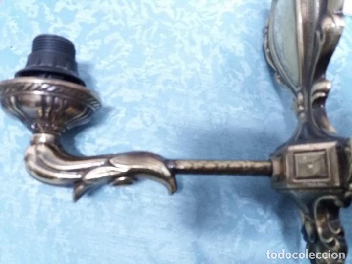 Vintage: PAREJA DE APLIQUES PARED BRONCE - Foto 3