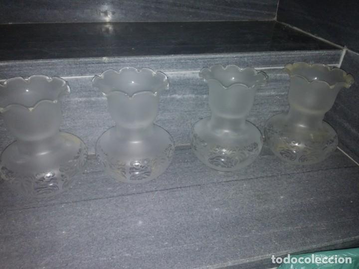 Vintage: 4 Tulipa opalina de cristal para lampara - Foto 4