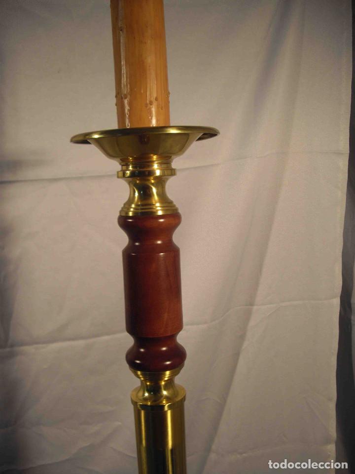 Vintage: PIE LAMPARA DE SUELO METAL MADERA - Foto 2
