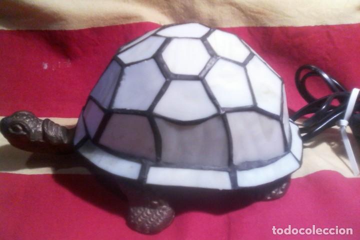 Vintage: LAMPARA VITRAL NACAR - TORTUGA . - Foto 8