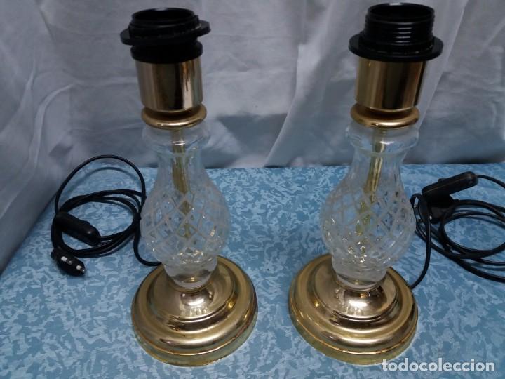 Vintage: PIE DE LAMPARA CRISTAL TALLADO - Foto 1