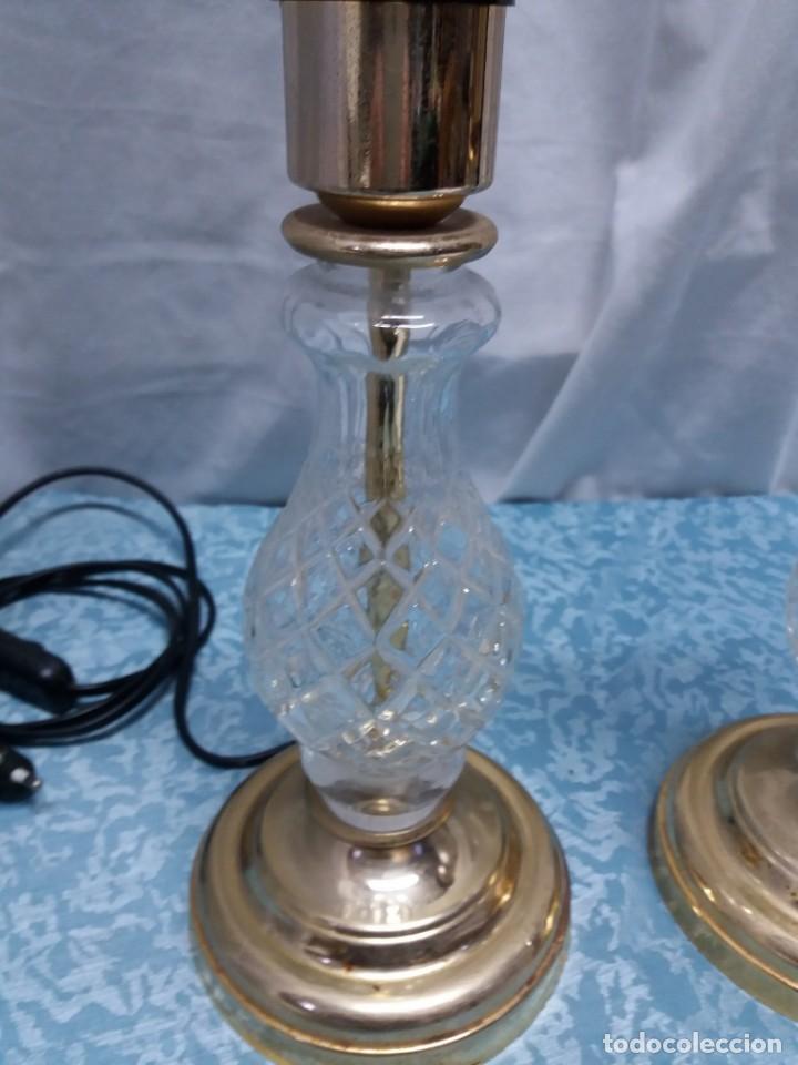 Vintage: PIE DE LAMPARA CRISTAL TALLADO - Foto 2