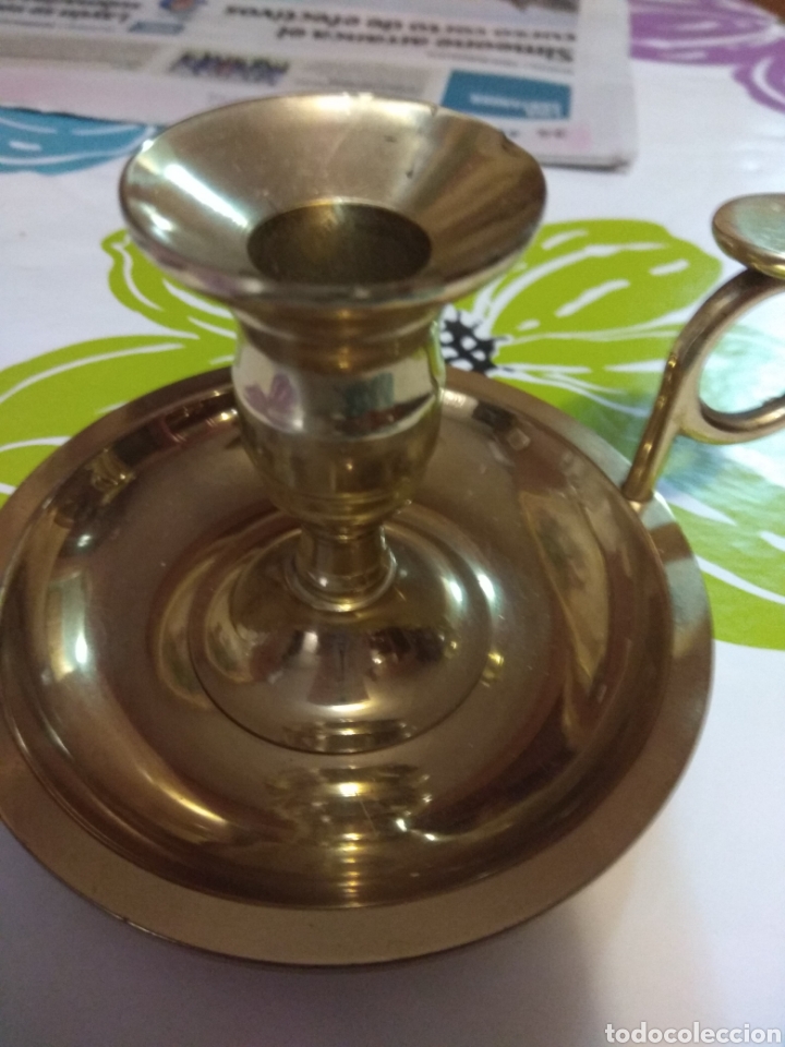 Vintage: portavelas en bronce - Foto 2