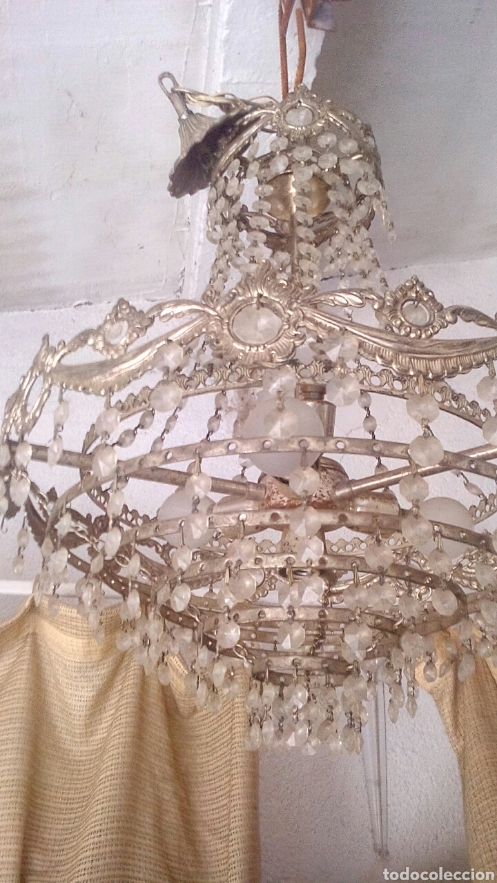 Vintage: Lampara de cristales - Foto 8