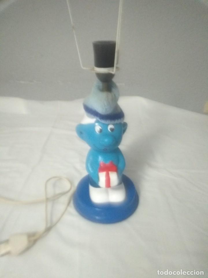 Vintage: L&aacute;mpara de los pitufos - Foto 2