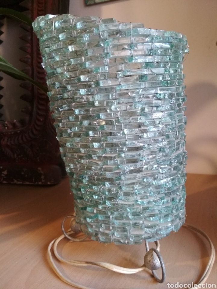 Vintage: L&aacute;mpara sobremesa cuentas cristal - Foto 3