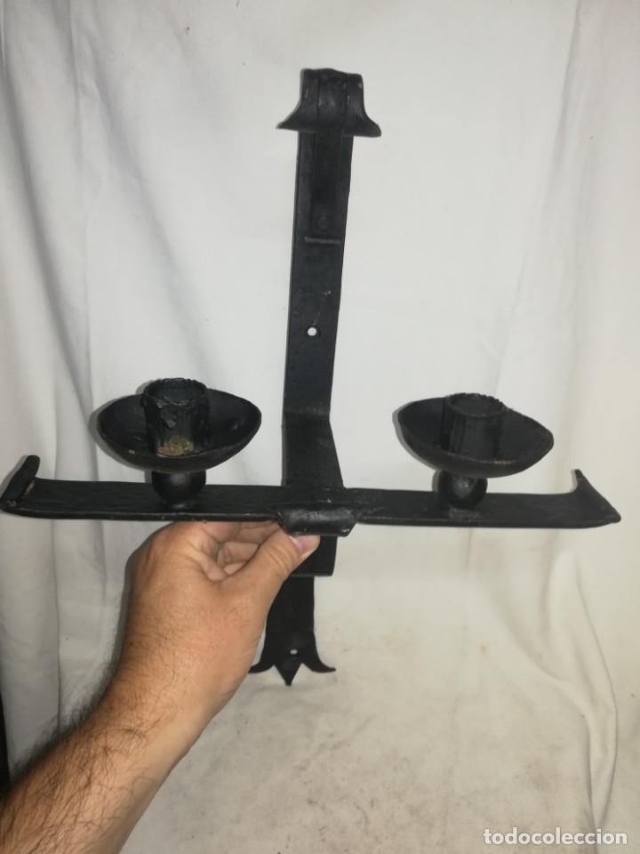 Vintage: CANDELABRO ANTIGUO DE FORJA. - Foto 2
