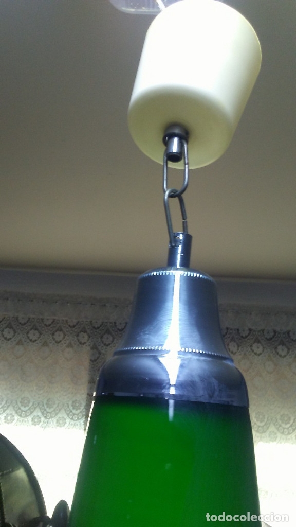 Vintage: L&Aacute;MPARA ART DECO VERDE - Foto 4