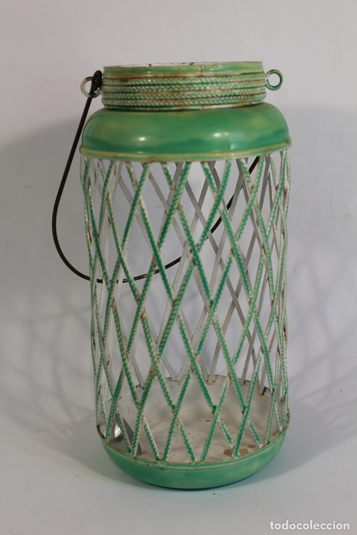 Vintage: farol en metal esmaltado - Foto 2